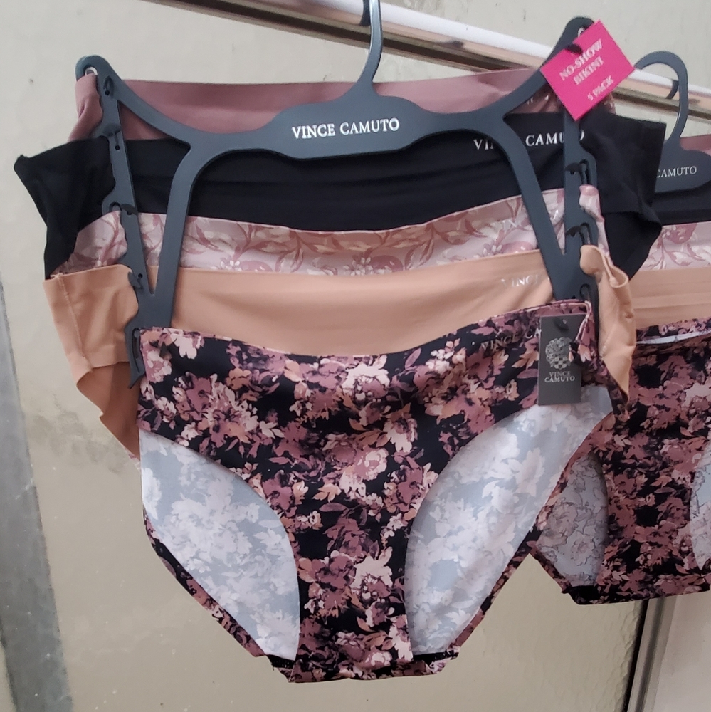 NWT Vince Camuto 5PK Multicolored No Show Bikinis; Sz M & L, $45 Each. - Picture 2 of 11
